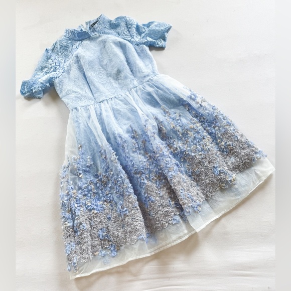 WLZD Blue Floral Dress size L - Picture 2 of 9